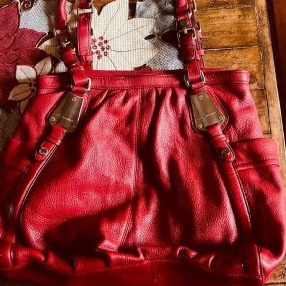 B. Makowsky Vintage Red Leather Bag - Picture 1 of 6